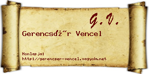 Gerencsér Vencel névjegykártya